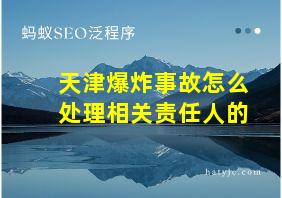 天津爆炸事故怎么处理相关责任人的