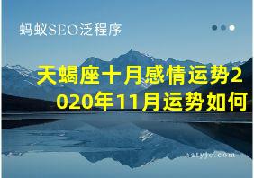 天蝎座十月感情运势2020年11月运势如何