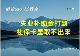 失业补助金打到社保卡里取不出来