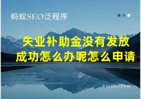 失业补助金没有发放成功怎么办呢怎么申请