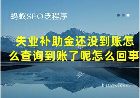 失业补助金还没到账怎么查询到账了呢怎么回事