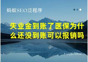 失业金到账了医保为什么还没到账可以报销吗