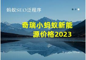 奇瑞小蚂蚁新能源价格2023