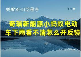 奇瑞新能源小蚂蚁电动车下雨看不清怎么开反镜