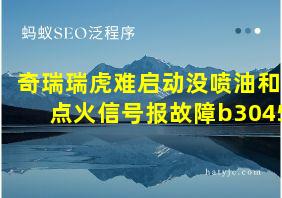 奇瑞瑞虎难启动没喷油和点火信号报故障b3045