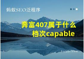 奔富407属于什么档次capable