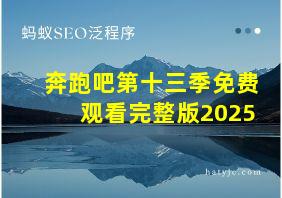 奔跑吧第十三季免费观看完整版2025