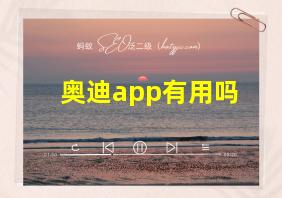 奥迪app有用吗