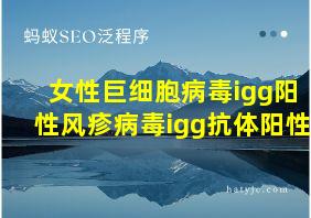 女性巨细胞病毒igg阳性风疹病毒igg抗体阳性