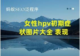 女性hpv初期症状图片大全 表现