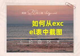 如何从excel表中截图