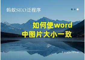 如何使word中图片大小一致