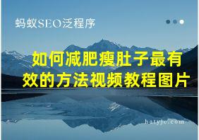 如何减肥瘦肚子最有效的方法视频教程图片