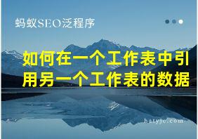 如何在一个工作表中引用另一个工作表的数据