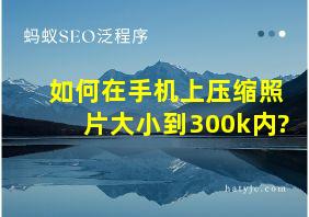 如何在手机上压缩照片大小到300k内?