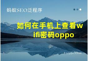 如何在手机上查看wifi密码oppo