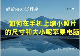 如何在手机上缩小照片的尺寸和大小呢苹果电脑