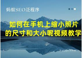 如何在手机上缩小照片的尺寸和大小呢视频教学