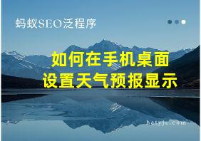 如何在手机桌面设置天气预报显示