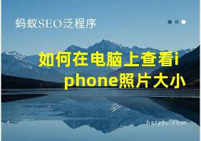 如何在电脑上查看iphone照片大小