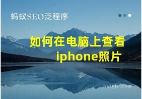 如何在电脑上查看iphone照片