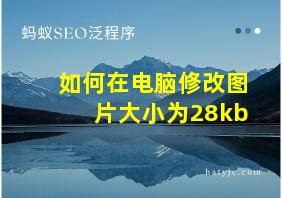 如何在电脑修改图片大小为28kb