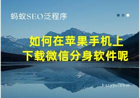 如何在苹果手机上下载微信分身软件呢