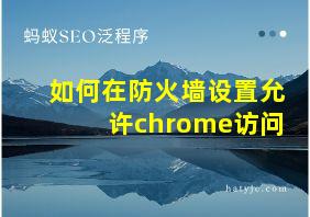 如何在防火墙设置允许chrome访问