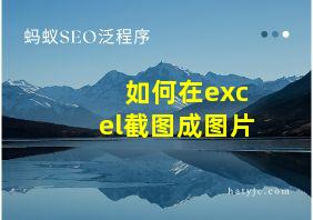 如何在excel截图成图片