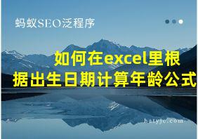 如何在excel里根据出生日期计算年龄公式