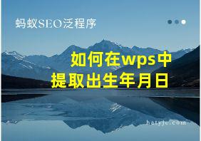 如何在wps中提取出生年月日