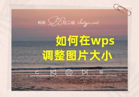 如何在wps调整图片大小