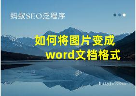 如何将图片变成word文档格式