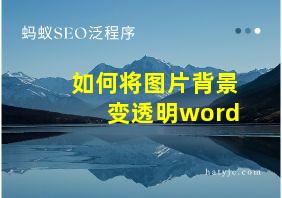 如何将图片背景变透明word