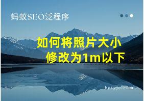 如何将照片大小修改为1m以下