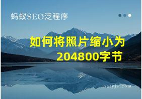 如何将照片缩小为204800字节