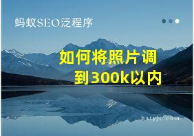 如何将照片调到300k以内