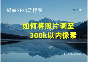 如何将照片调至300k以内像素