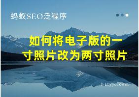 如何将电子版的一寸照片改为两寸照片