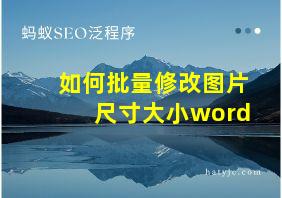 如何批量修改图片尺寸大小word