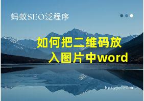 如何把二维码放入图片中word