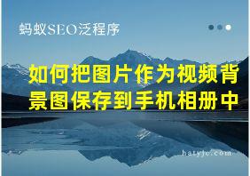 如何把图片作为视频背景图保存到手机相册中