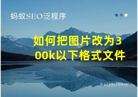 如何把图片改为300k以下格式文件