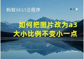 如何把图片改为a3大小比例不变小一点