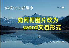 如何把图片改为word文档形式