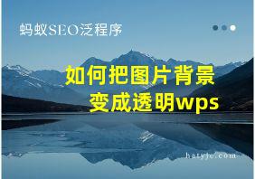 如何把图片背景变成透明wps