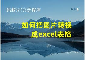 如何把图片转换成excel表格