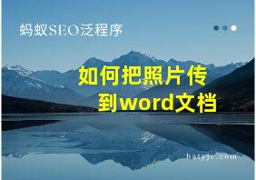 如何把照片传到word文档