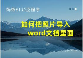 如何把照片导入word文档里面