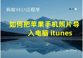 如何把苹果手机照片导入电脑 itunes